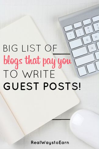 Here is a big list of blogs that accept guest posts, and will pay you to write for them!