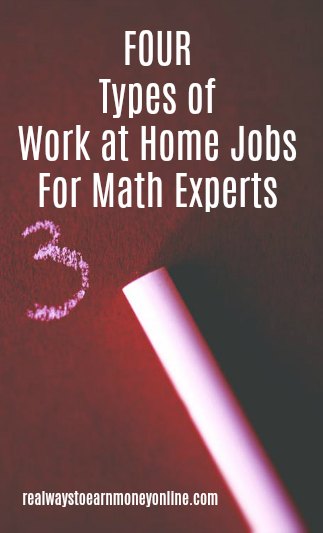 Four types of work at home jobs for people who are good at math.