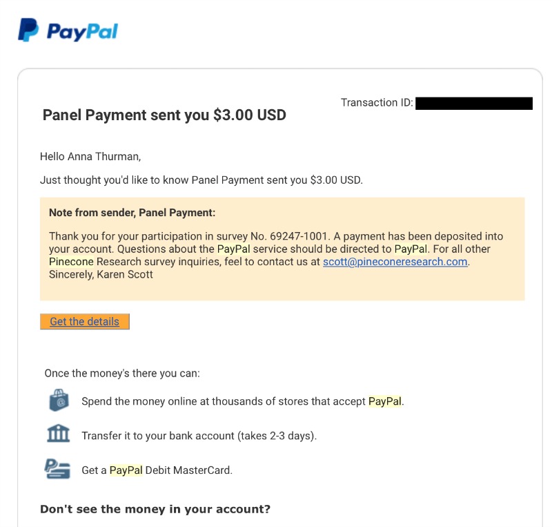 Pinecone payment proof